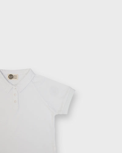 %100 Pamuk Pike Polo Yaka Genç Çocuk Tişörtü | Günlük Rahat | 9-15 Yaş | RG3396 - BEYAZ