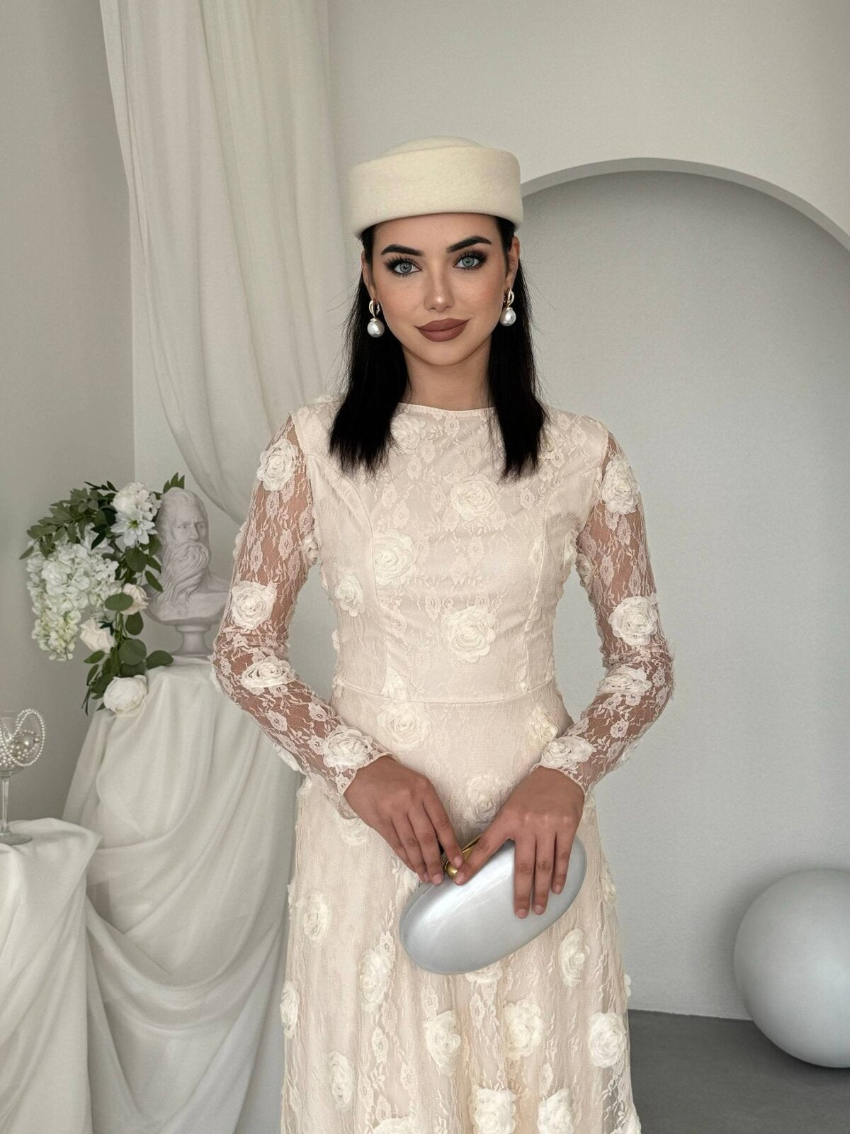 Gernu Çiçek Detaylı Elbise