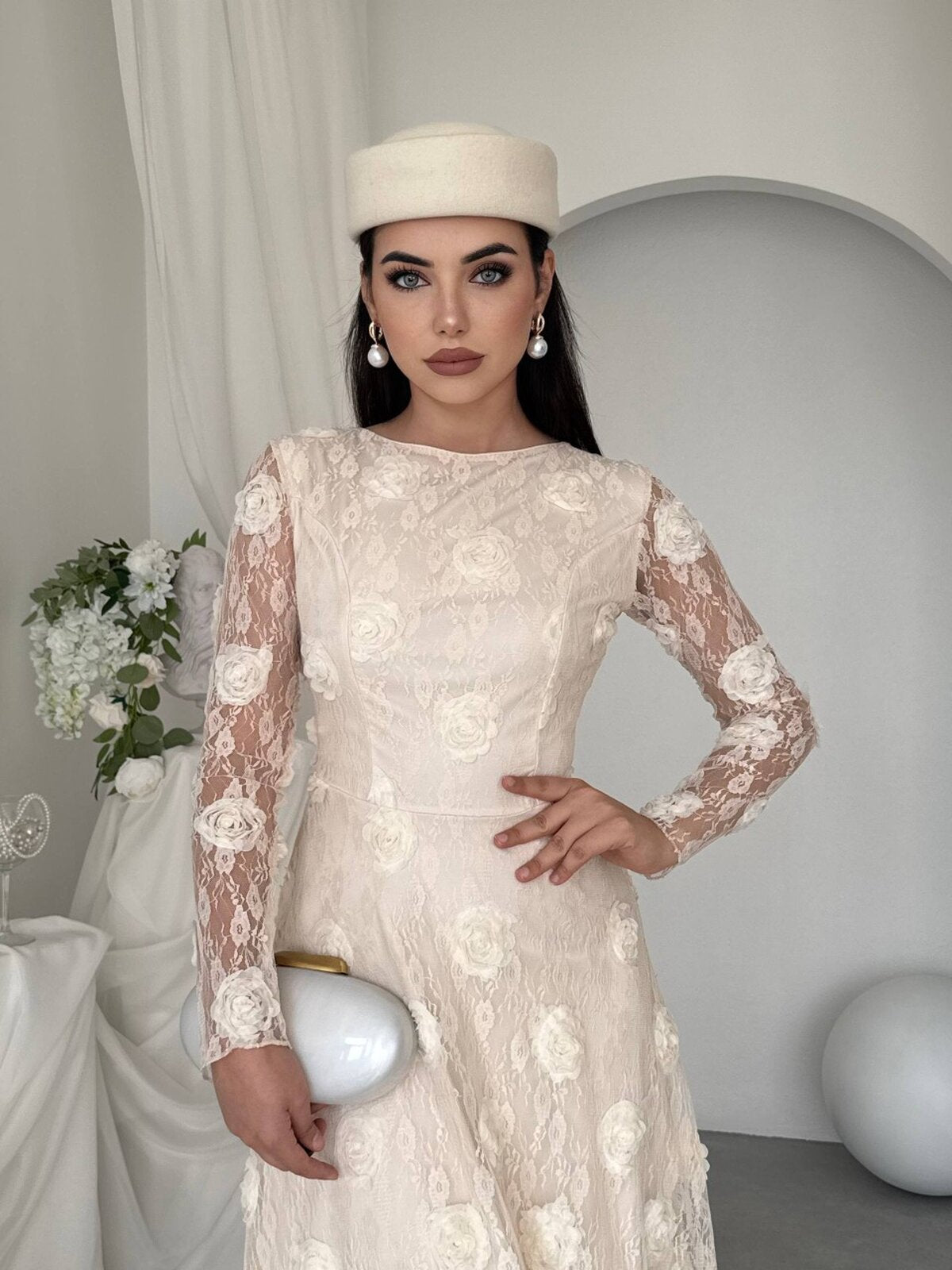 Rochie Gernu cu detalii florale