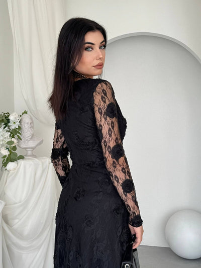 Gernu Çiçek Detaylı Elbise