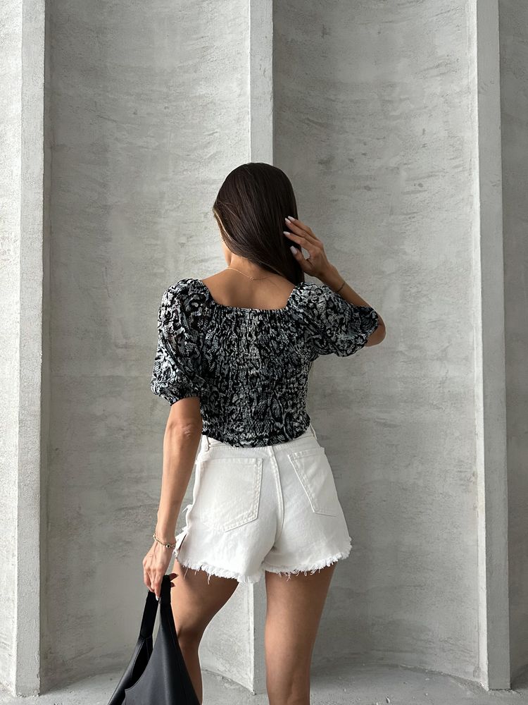Topshow Grey Leopard Burnout Velvet Wholesale Blouse