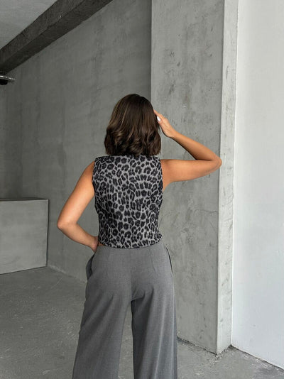 Wholesale Cachet Vest - Grey Leopard
