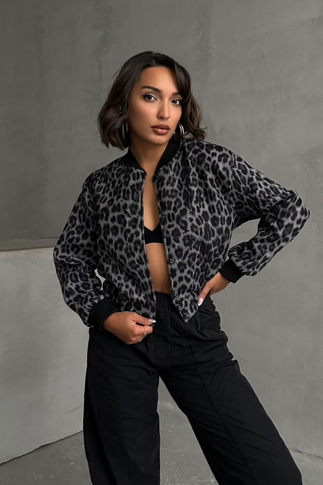 Jachete en-gros din cașmir - Leopard gri