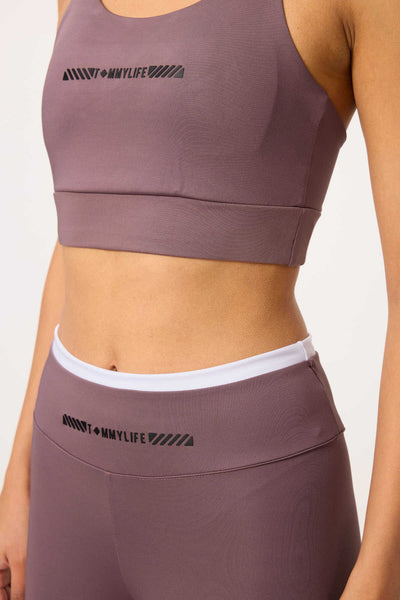Tommylife Toptan Yüksek Bel Dar Paça Kadın Büstiyer Tayt Takım 95333 Gül Kurusu