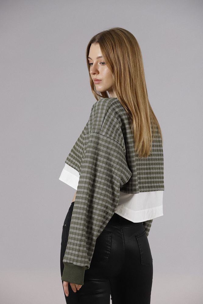 Crop Toptan Bluz - Haki