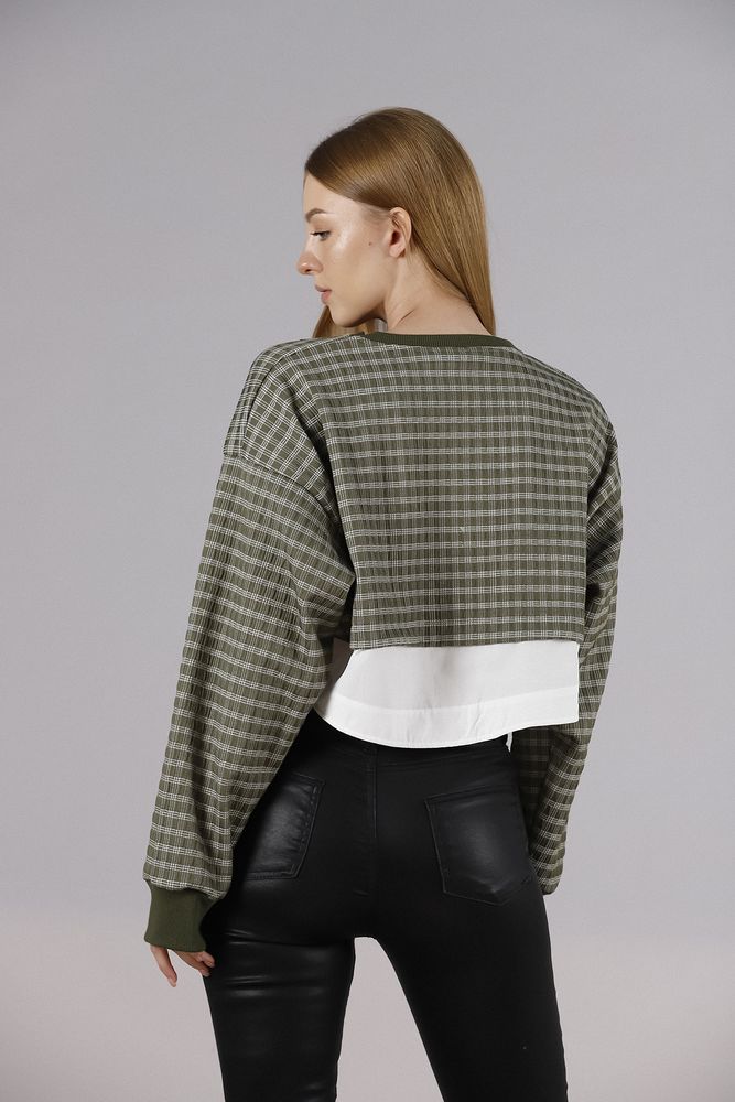 Crop Toptan Bluz - Haki