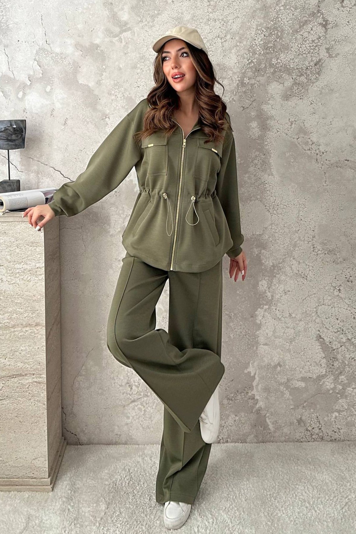 Khaki Two-Piece Set