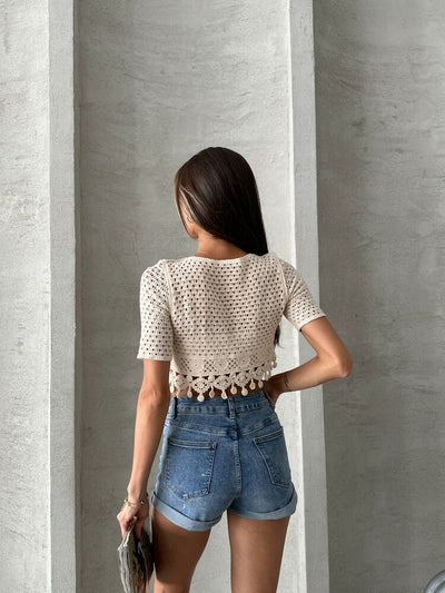 Topshow Raw Tasseled Raw Wholesale Blouse