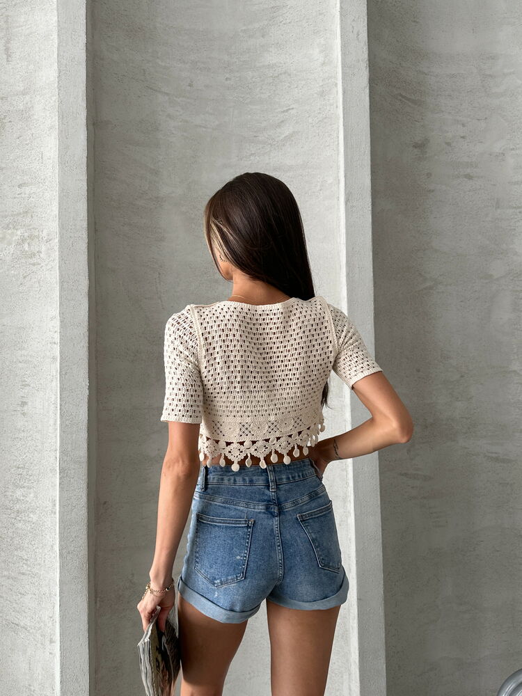 Topshow Raw Tasseled Raw Wholesale Blouse