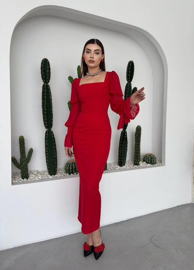 Rochie Hare cu volane pe mâneci