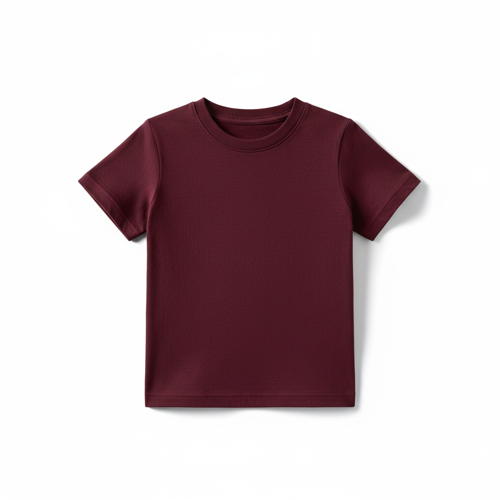 Çocuk Pamuklu Basic Tişört | 3–9 Yaş | RG Brand | RG1583 - BORDO