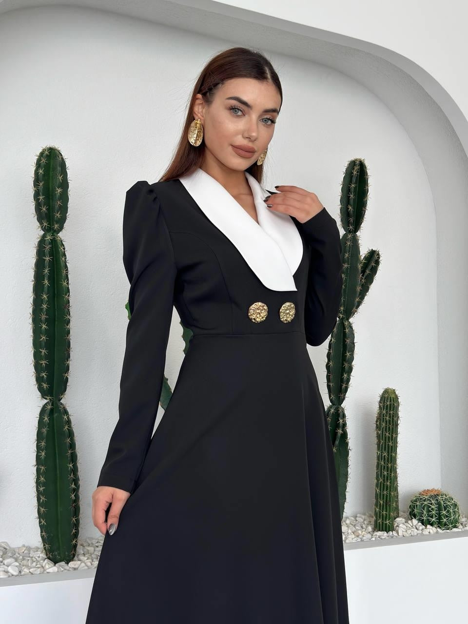 Rochie Heram cu guler șal