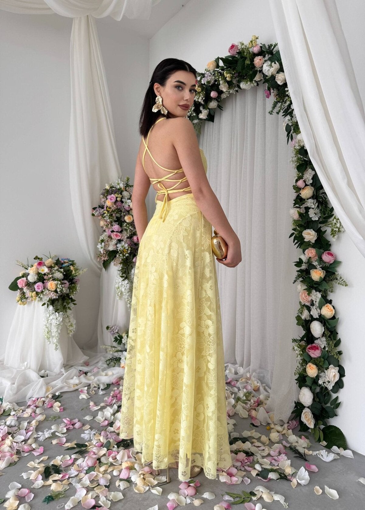 Husa Sırt Bağlamalı Elbise