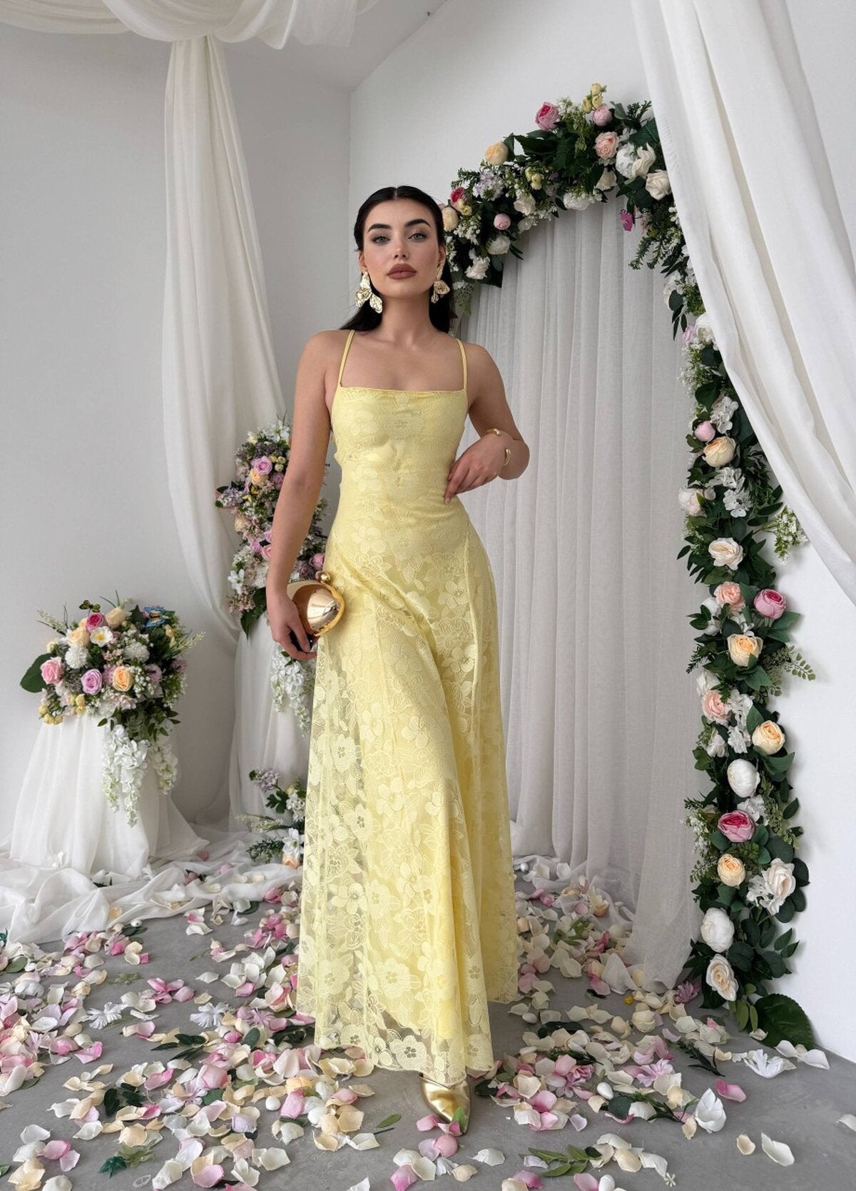 Husa Sırt Bağlamalı Elbise
