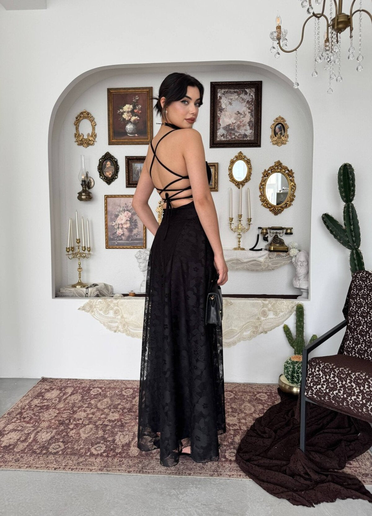Rochie cu spatele legat Husa