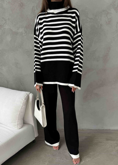 Set Tricot cu Guler Înalt 1507 - Negru