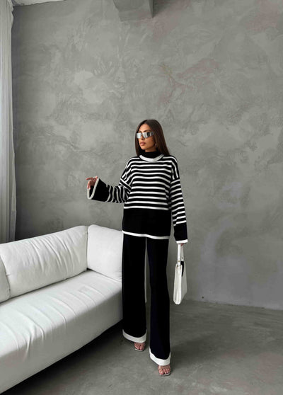 Set Tricot cu Guler Înalt 1507 - Negru