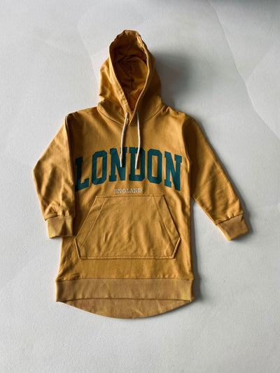 Kız Çocuk Kapüşonlu Sweat Elbise | 3–9 Yaş | RG Brand | RG1509 - EKRU