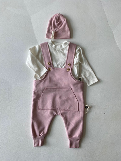 Bebek Kanguru Cepli Tulum ve Bere Seti | 0–24 Ay | RG Brand | RG304 - PEMBE