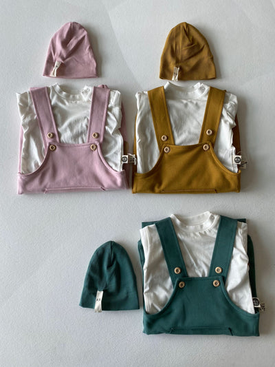 Bebek Kanguru Cepli Tulum ve Bere Seti | 0–24 Ay | RG Brand | RG304 - PEMBE