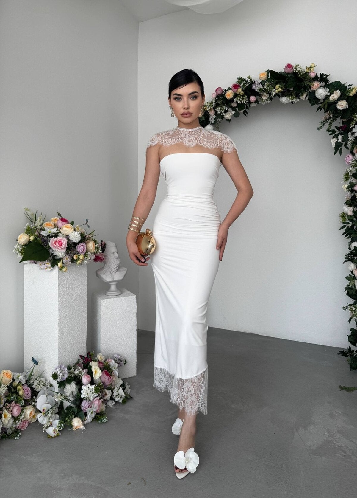 Rochie detaliată Jecan Omuz Pelerin