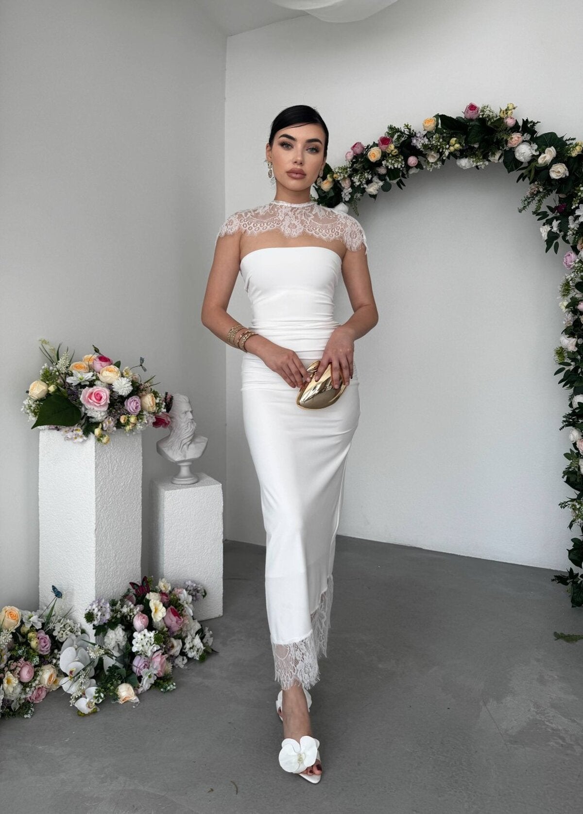 Rochie detaliată Jecan Omuz Pelerin