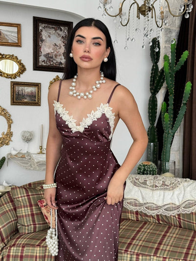 Jurs Güpür Dantel Detaylı Elbise