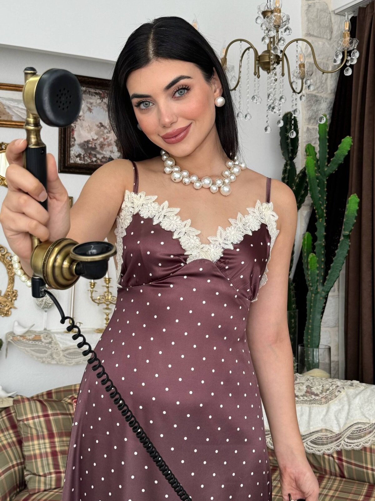 Jurs Güpür Dantel Detaylı Elbise