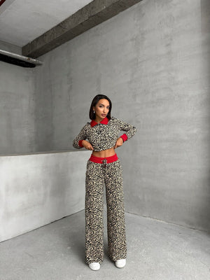 Tricouri cu guler polo en-gros - Leopard închis