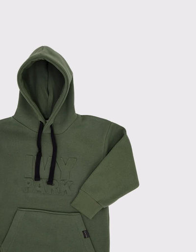 Çocuk Kabartmalı Baskı Detaylı Kapüşonlu Sweat Elbise | 3–9 Yaş | RG Brand | RG1422 - SİYAH