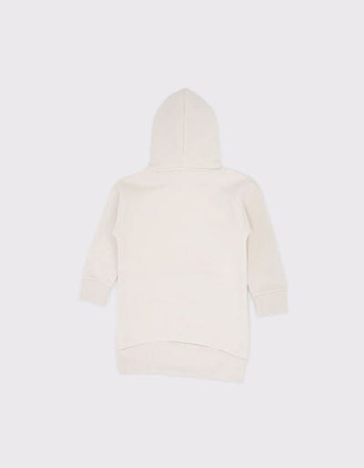 Çocuk Kabartmalı Baskı Detaylı Kapüşonlu Sweat Elbise | 3–9 Yaş | RG Brand | RG1422 - SİYAH
