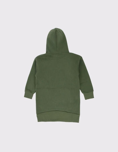 Çocuk Kabartmalı Baskı Detaylı Kapüşonlu Sweat Elbise | 3–9 Yaş | RG Brand | RG1422 - SİYAH