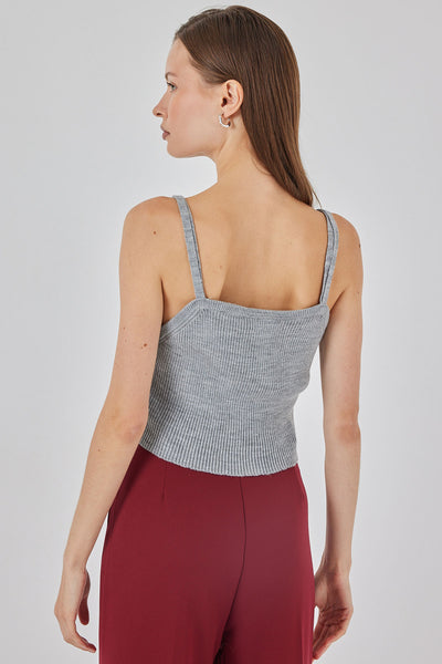 Bluza Crop cu Bretele 15934 - Gri