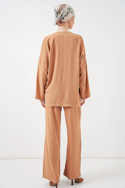 Set de două piese pentru femei Ayrobin Kimono Pants 6739 - Biscuit