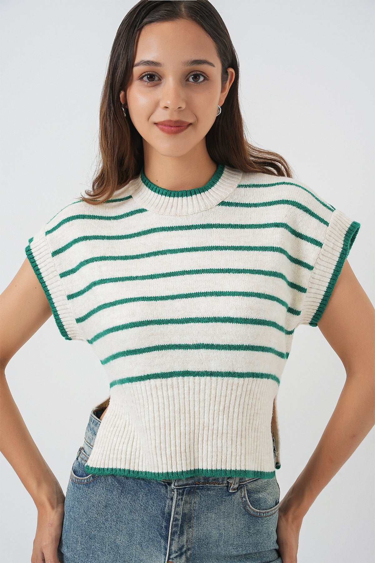 Pulover din Tricot Dungat 15926 - Verde Smarald