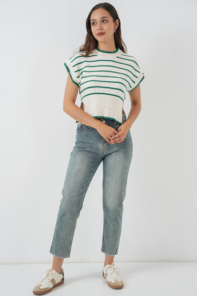 Pulover din Tricot Dungat 15926 - Verde Smarald