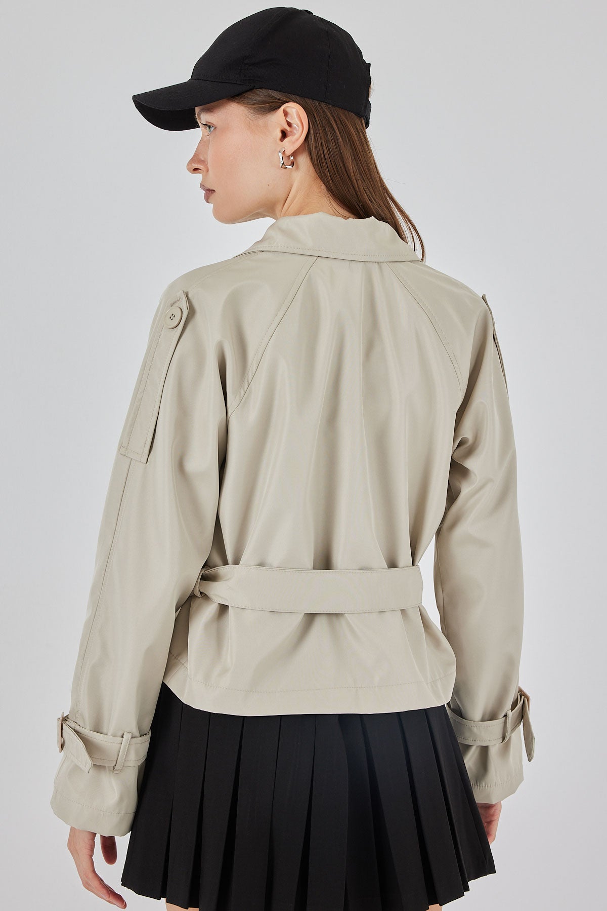 Trenci Scurt cu Curea 5970 - Bej