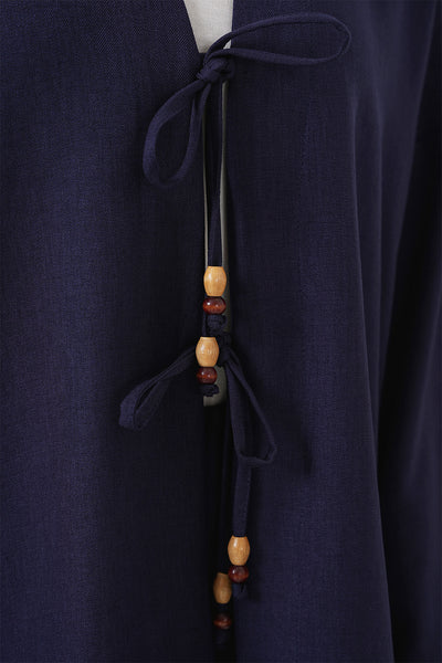 Costum Kimono Linen Damă Dublu 6727 - Albastru Închis