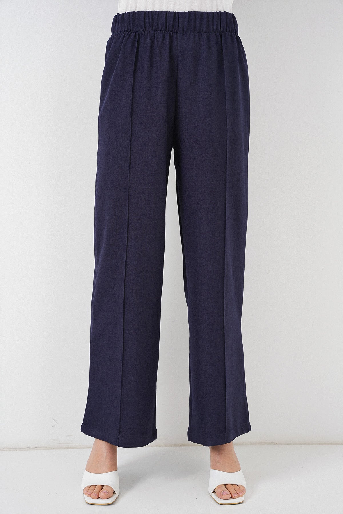 Costum Kimono Linen Damă Dublu 6727 - Albastru Închis