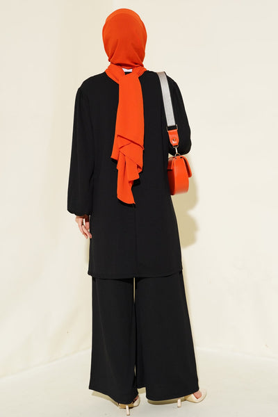 Set Pantaloni Tunic Negru Femei 6663