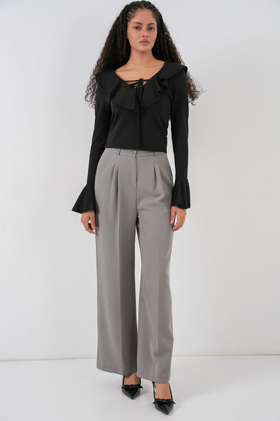 Bluză crop cu mâneci lungi pentru femei 979 - Negru