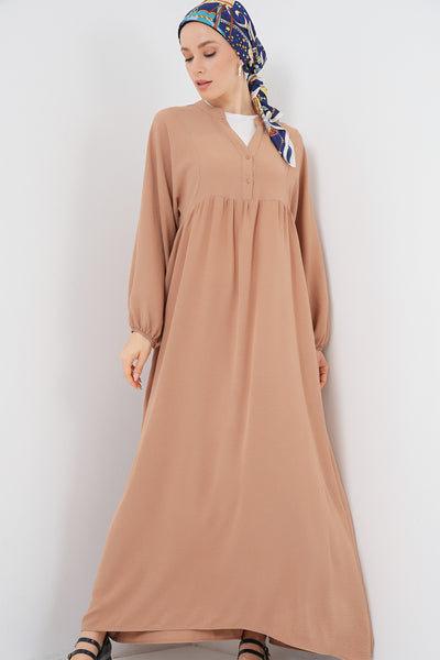 Rochie Lungă Tesettür 2525 - Bej