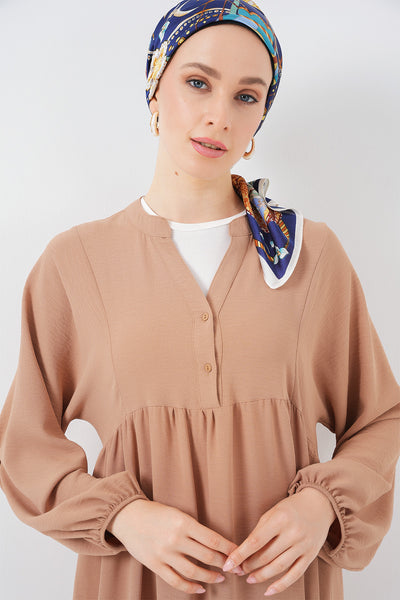 Rochie Lungă Tesettür 2525 - Bej