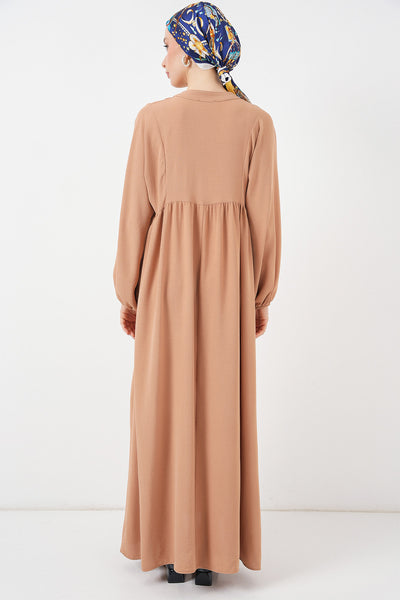Rochie Lungă Tesettür 2525 - Bej