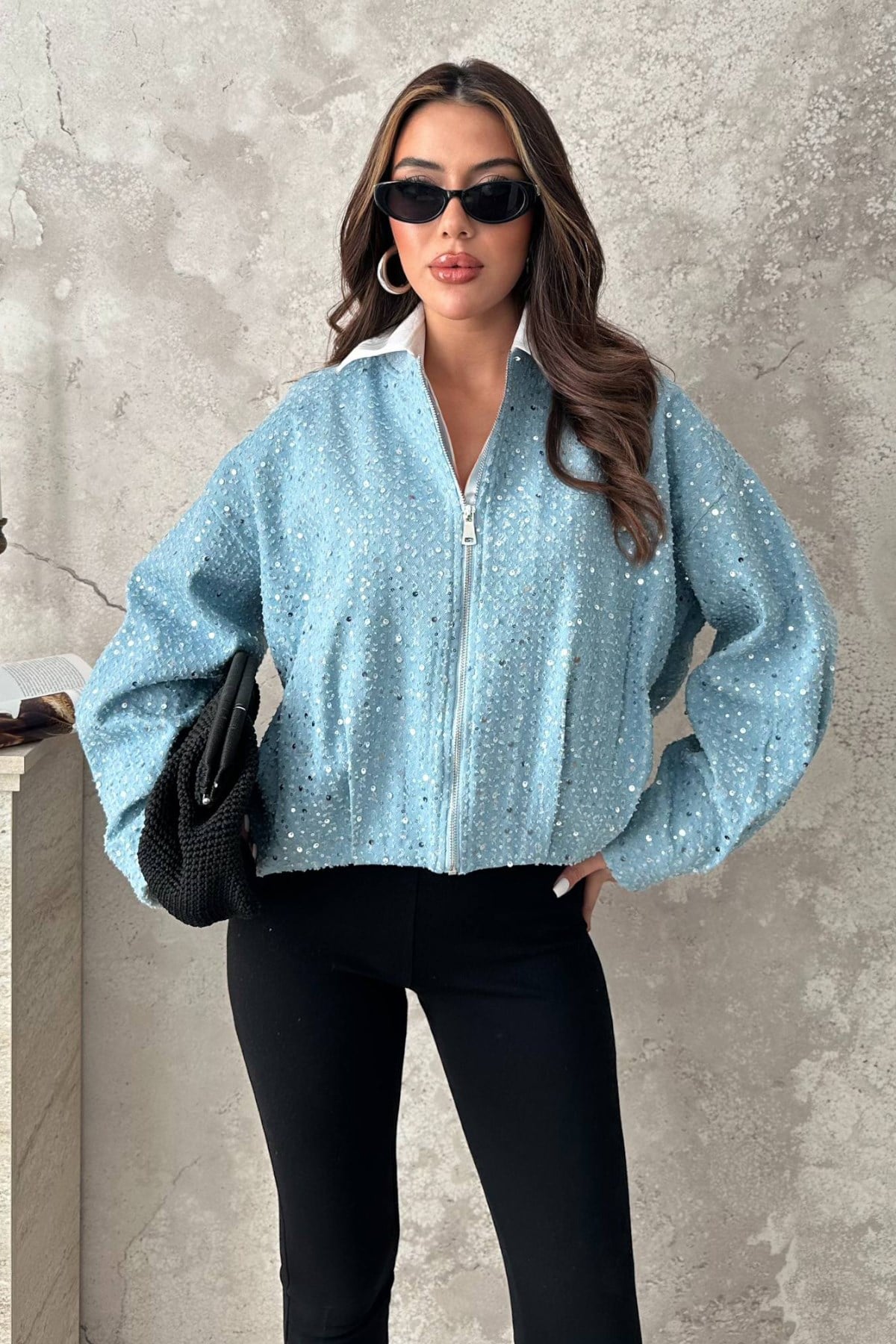 Kar Yıkama Payetli Ceket