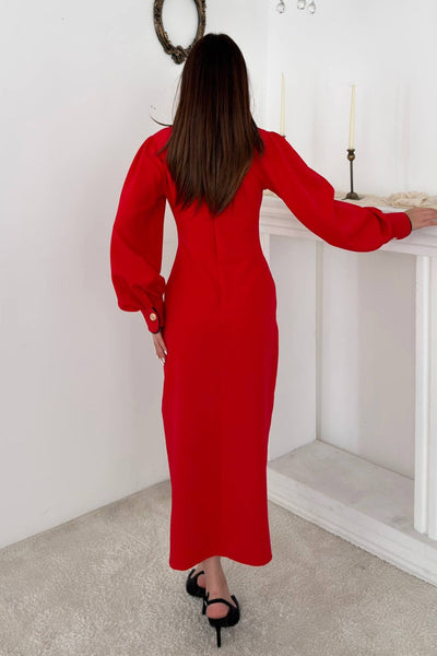 Rochie roșie din satin