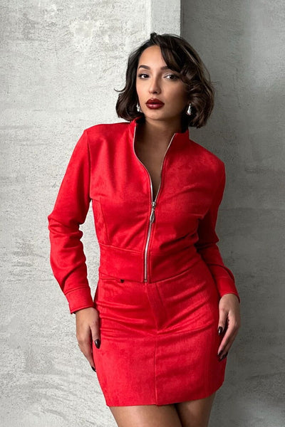 Wholesale Zippered Jacket - Red