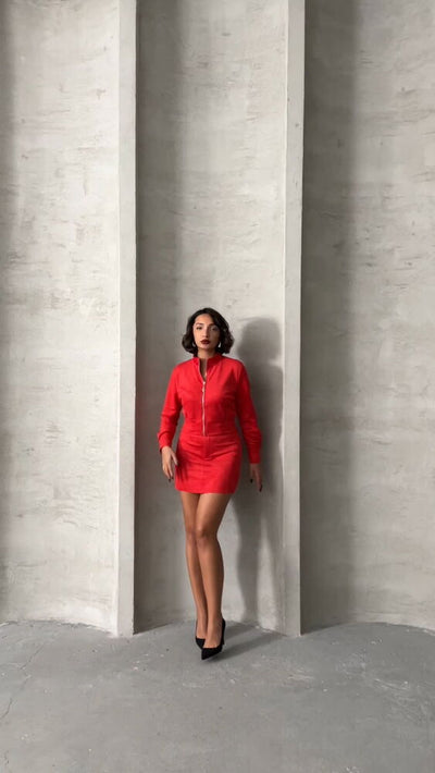 Wholesale Zippered Jacket - Red