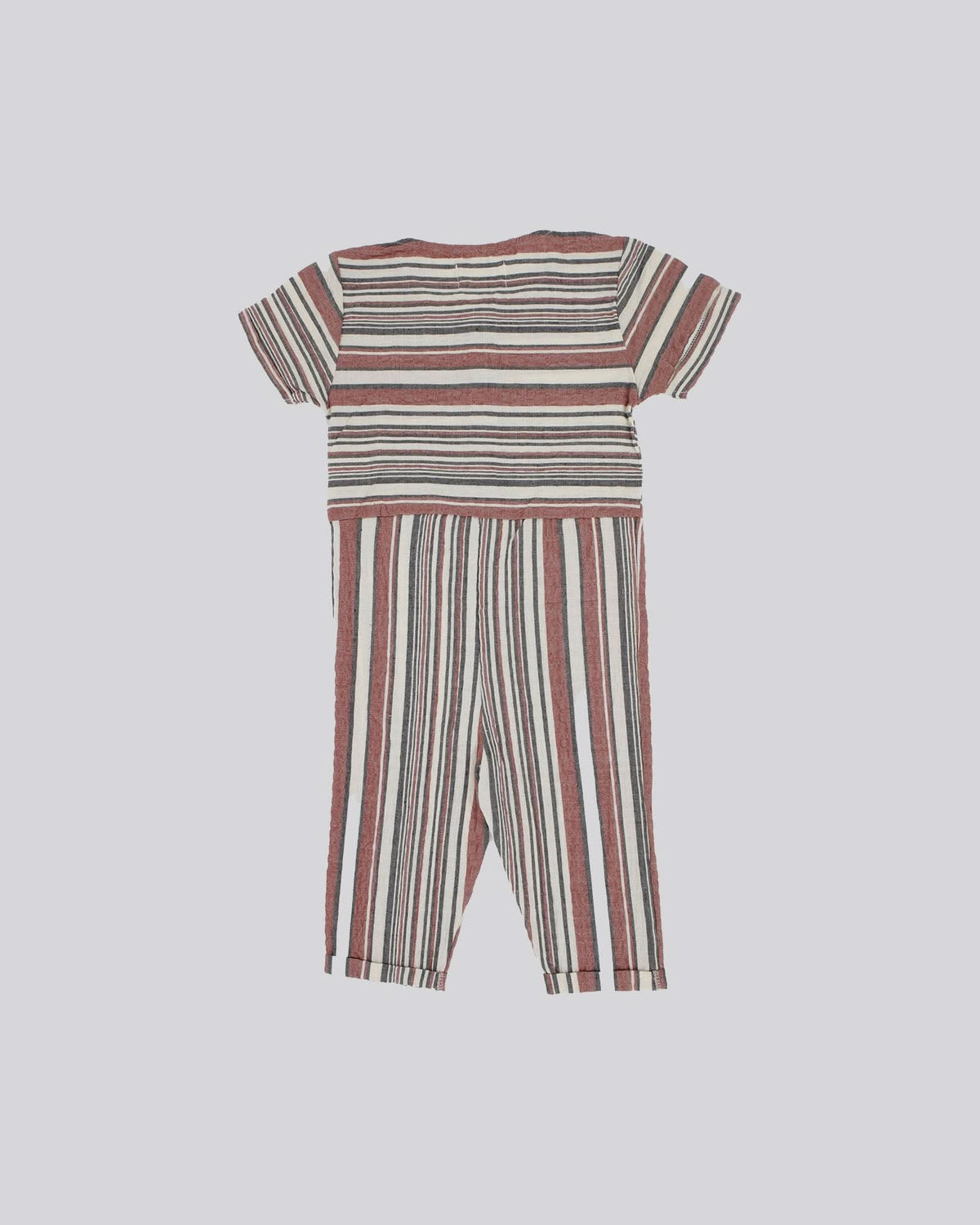 Kız Çocuk Çizgili Keten Karışımlı Tulum | 3–9 Yaş | Doğal ve Hafif | RG Brand | RG1299 - MAVİ