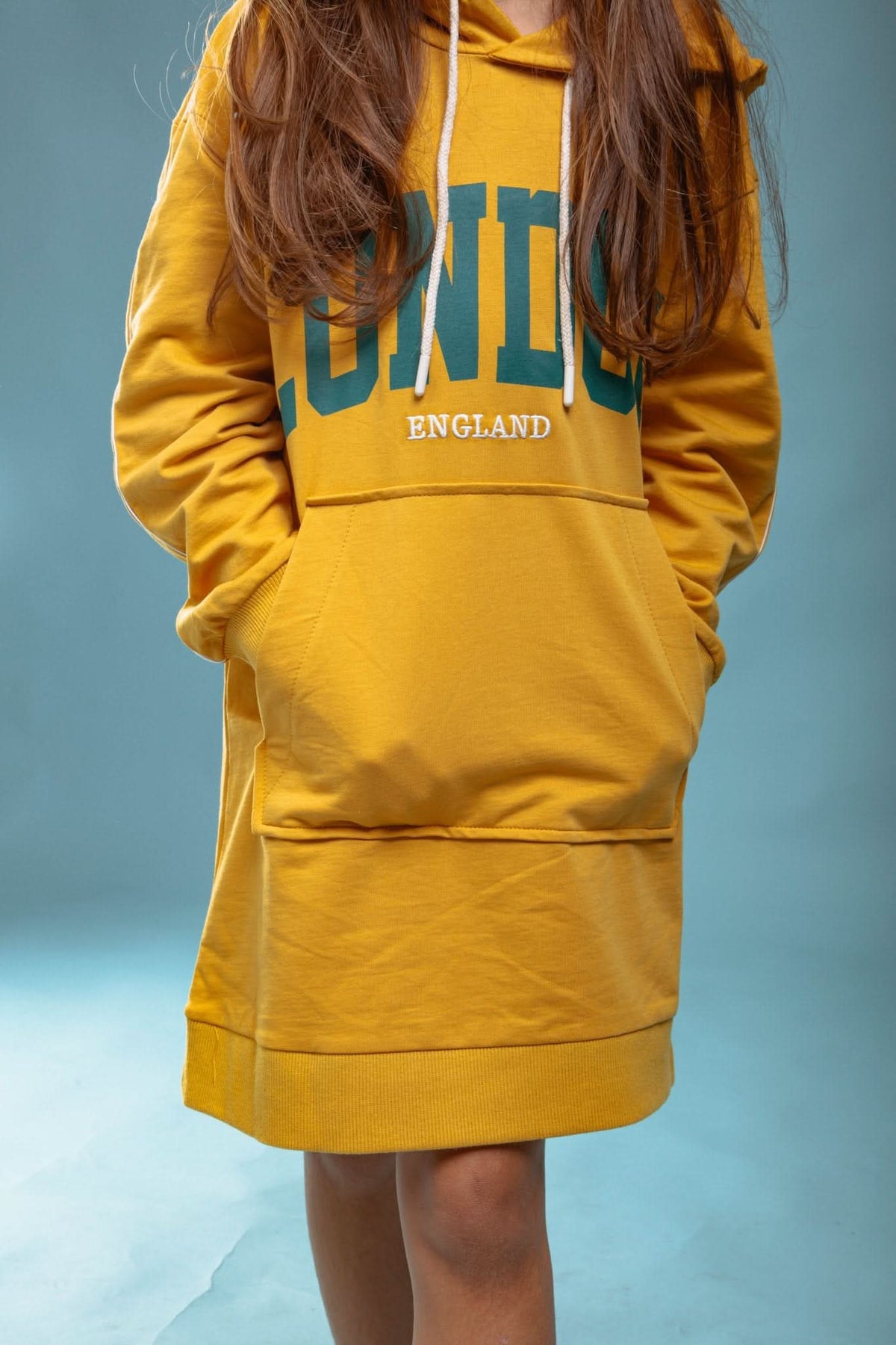 Kız Çocuk Kapüşonlu Sweat Elbise | 3–9 Yaş | RG Brand | RG1509 - EKRU